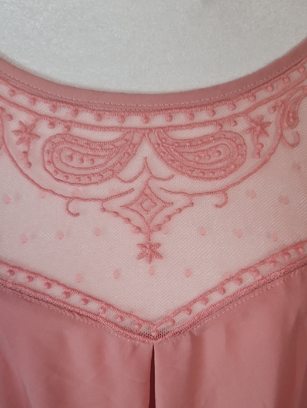Absolute Angel New York Pink Lace Swiss Dot Detail Blouse - Picture 2 of 9